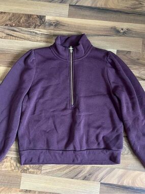 Women's Purple/Brown Half-Zip Pullover Sweater